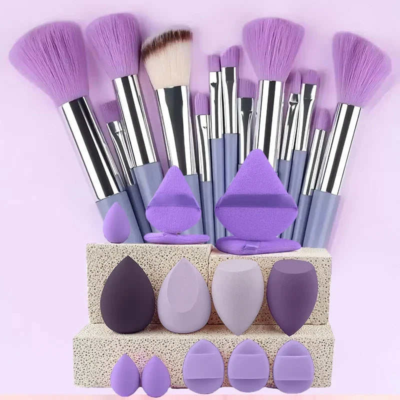 33pcs beauty set makeup kit  large and small beauty sponges for flawless makeup application and removal of makeup full set
