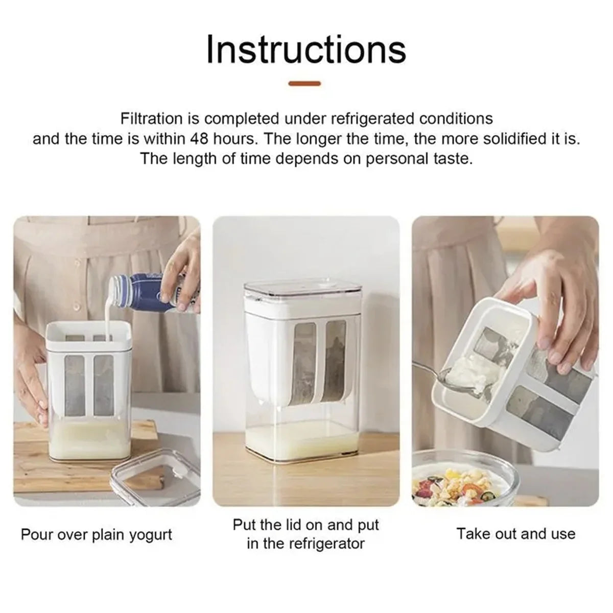 Yogurt Filter Food Strainer 1100ML Yogurt Machine Filter Screen